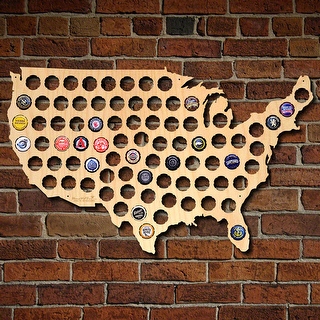 Beer Cap Map of USA Wall Art - Bottle Cap Holder, Large